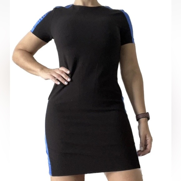 Sandro Black and Blue Bodycon Dress size 2 - Picture 2 of 10